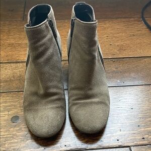 Aquatalia Taupe Suede Ankle Booties